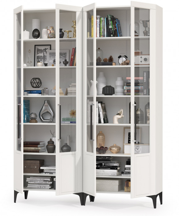 Валенсия Гостиная № 126, ЛДСП белый шагрень/МДФ белый шагрень