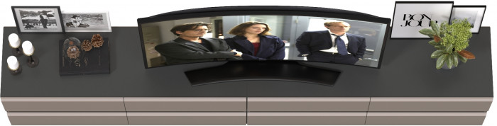 Сидней 13.63 + 13.63 Тумба под ТВ, корпус: антрацит/фасады: МДФ веллюто капучино