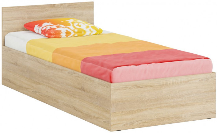 Спальня Стандарт 3-0900, дуб сонома/фасады ТВ тумбы МДФ белый глянец