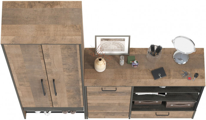 Трувор 13.328.02 Шкаф для одежды + 13.307.01 Комод, дуб гранж песочный/интра