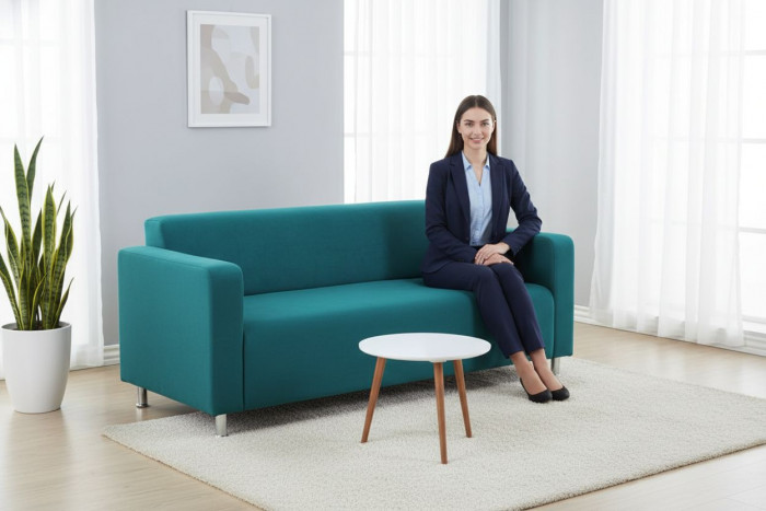 Диван прямой Томи, 160 см, велюр, зеленый