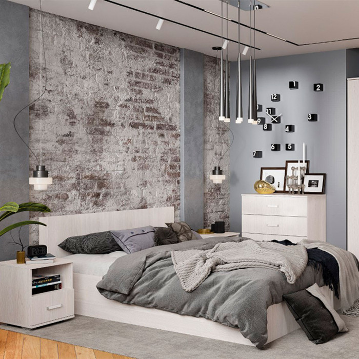 "Белла" кровать 1,4 КР-11 ясень белый