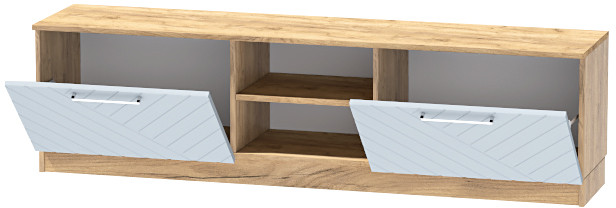 Тумба-2 под ТВ напольная "Иннэс-7", Крафт золотой/Монблан Р-826