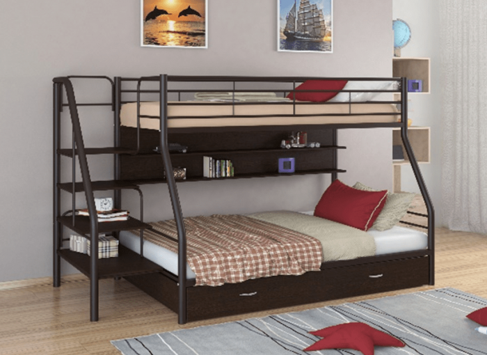 Двухъярусная кровать Толедо-1ПЯ (Черный)