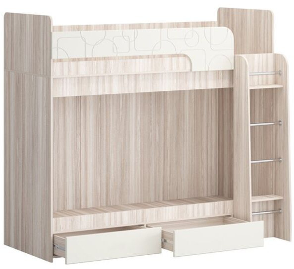 Двухъярусная кровать Бемби МДФ NEW, ясень (Эринус, Ясень шимо светлый)