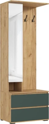 Прихожая Норд, Дуб крафт/Изумрудный