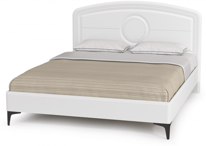 Валенсия Спальня № 11, цвет ЛДСП белый шагрень/чёрный/МДФ белый шагрень, ортопед есть, сп. м. 1600х2000 мм., б/м