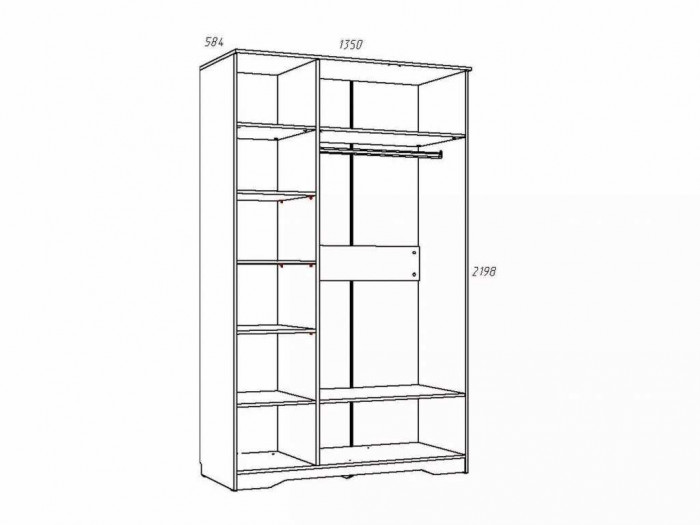 НМ 040.33 Шкаф Оливия Дуб Сонома/белое дерево