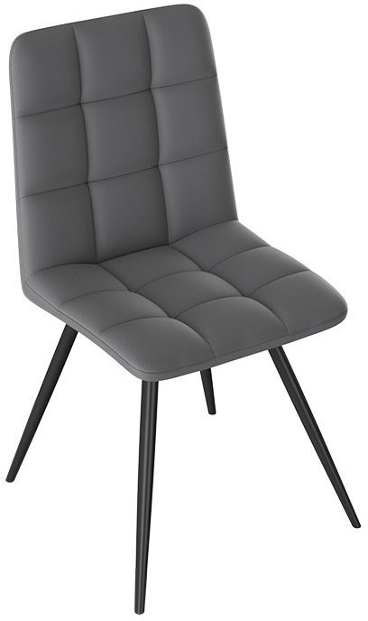 Бруно Стул (конус Т3) (Черный муар матовый/Кожзам Белый)