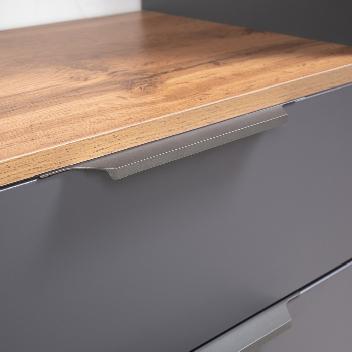 Октава Прихожая 10, серый графит/дуб крафт золотой/фасады МДФ серый графит