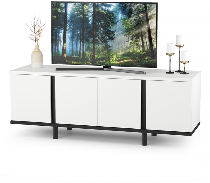 Валенсия Спальня № 12, цвет ЛДСП белый шагрень/чёрный/МДФ белый шагрень/ткань велутто 19, ортопед есть, сп. м. 1600х2000 мм., б/м