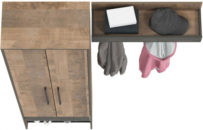 Трувор 13.328.02 Шкаф для одежды + 15.04 Вешалка, дуб гранж песочный/интра