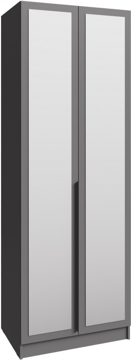 Шкаф Мадрид (0,8) с полками с зеркалом, Графит серый