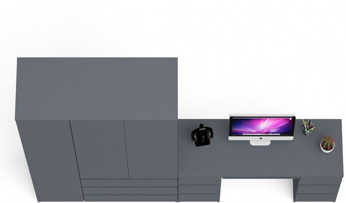 Мори компьютерный стол МС-2 + Шкаф МШ1200.1, графит