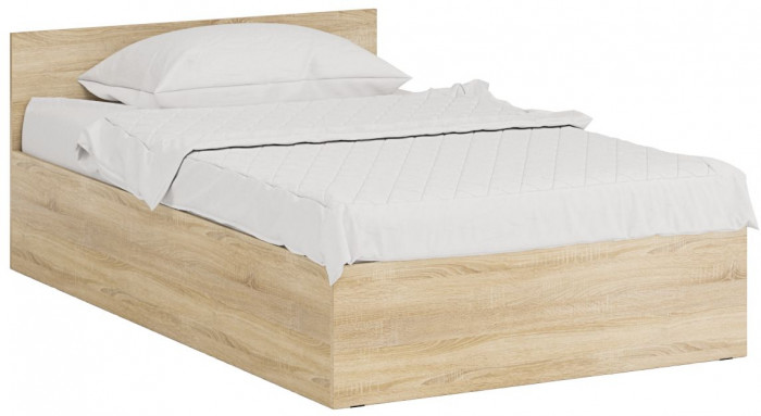 Спальня Стандарт 3-1200, дуб сонома/фасады ТВ тумбы МДФ белый глянец