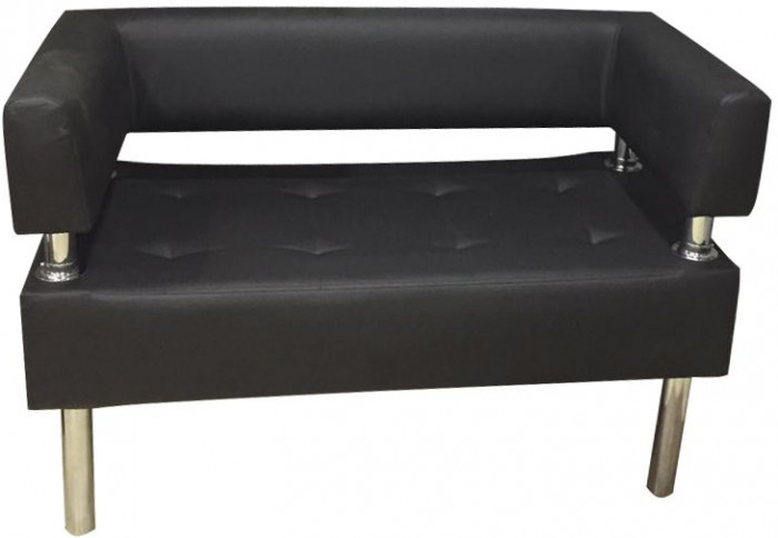 Диван Бизнес 140, экокожа, черный