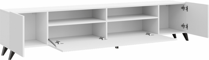 Тумба ТВ Сканди с опорами (Белый / Белый глянец)