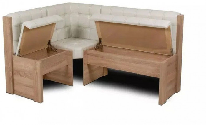 Угловая скамья Квадро дуб сонома/милк