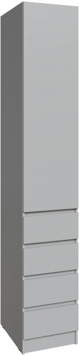 Шкаф Мадрид (0,4) с 4 ящ. без ручек, Камень серый