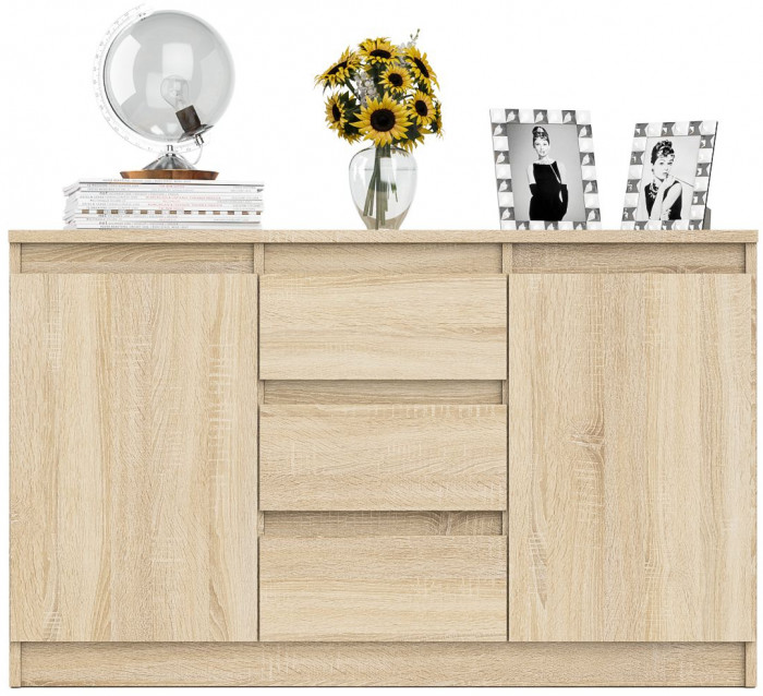 Мори Комод МК1200.3, цвет дуб сонома, ШхГхВ 120,4х41х73 см.