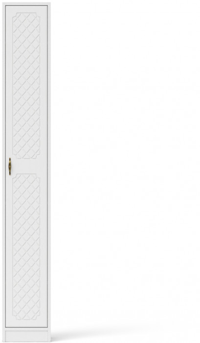 Прихожая П-6-350 Пенал, белая шагрень/фасады МДФ белое дерево фрезеровка ромб