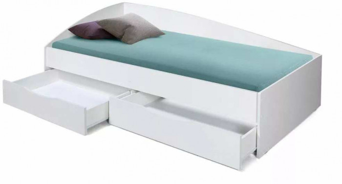 Кровать Фея - 3 одинарная ассиметричная (800х1900) белый