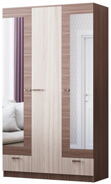 Адель Шкаф 1,2 (Дуб Вотан / Белый глянец)