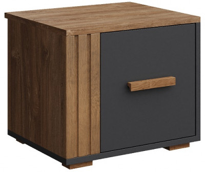 Тумба прикроватная (правое исп.) "Каен" - Дуб стирлинг/Антрацит