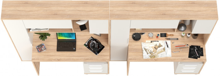 компьютерный стол Комфорт 12.95N + компьютерный стол Комфорт 12.95N, дуб сонома/белый