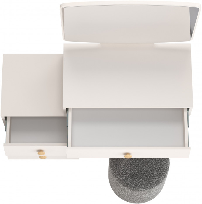 Афина Спальня 4-25901М1к.с. Трюмо + Банкетка 6-5137ТКШтем.серый Марта, кашемир серый/ткань тёмно-серая