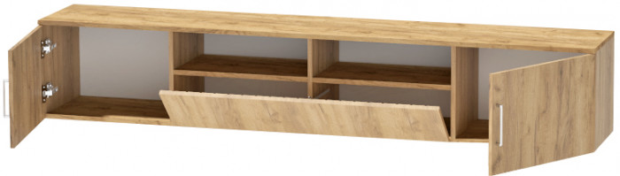 Тумба-3 под ТВ подвесная "Иннэс-7", Дуб крафт золотой