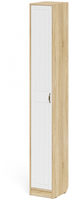 Прихожая П-6-350 Пенал, дуб сонома/фасады МДФ белое дерево фрезеровка прованс