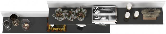 Сидней 16.486 Полка 2 штуки, белый/чёрный