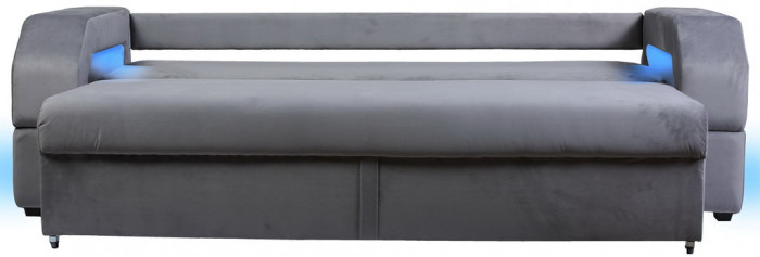 Диван еврокнижка Манчестер с подсветкой 160 велюр серый