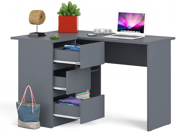 Мори компьютерный стол МС-16 левый, графит