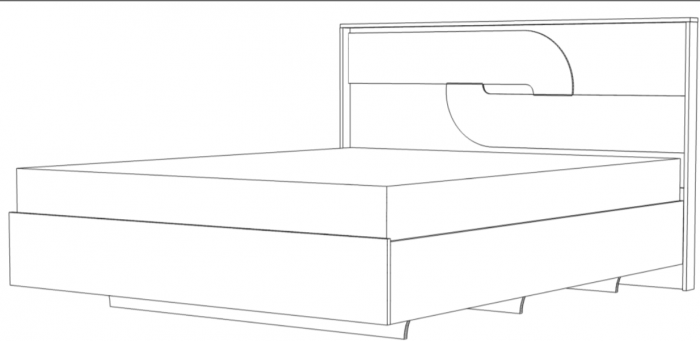 Кровать 160х200 "Монтиз" с щитовым основанием - Белый текстурный/Корунд джелато