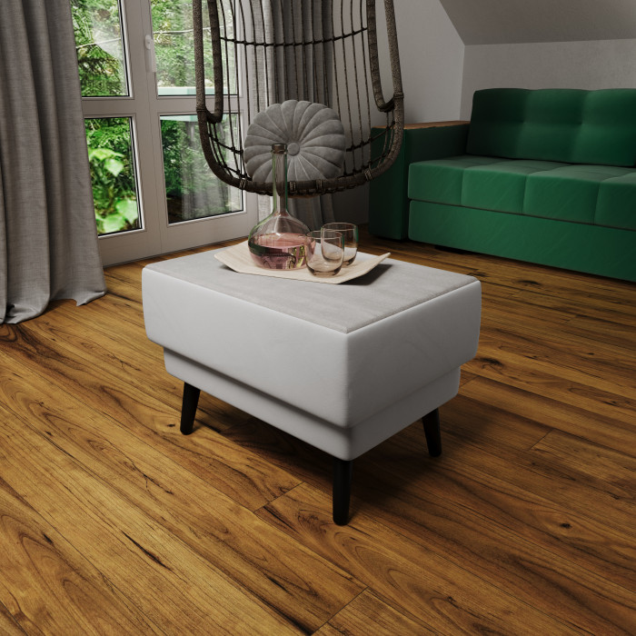 Стол журнальный "Майя", Светло-серый/МДФ холст белый