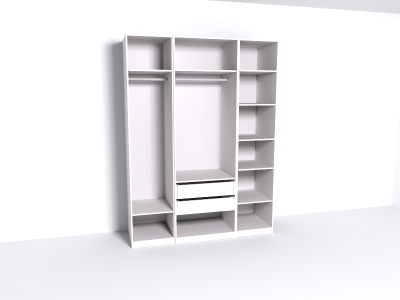 Гардеробная Рум. Комплект 4.1 без фасадов, белый