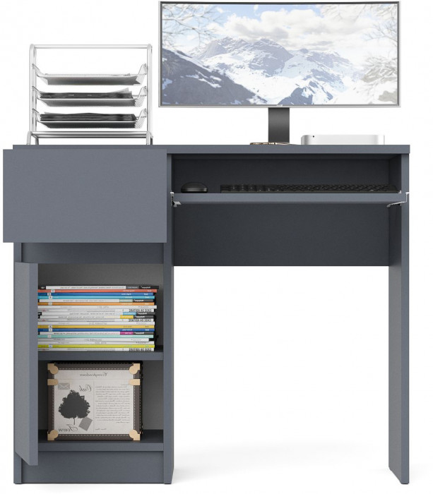 Мори компьютерный стол МС-1 левый, графит