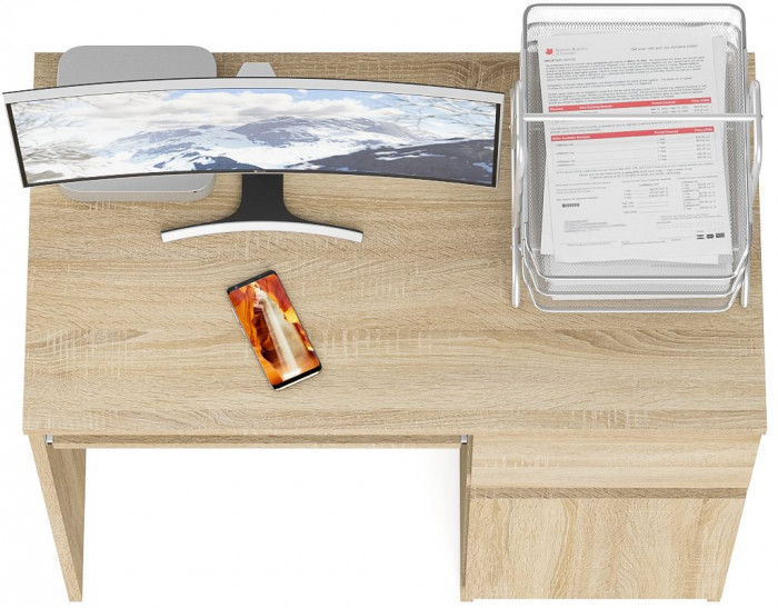 Мори компьютерный стол МС-1 правый, дуб сонома