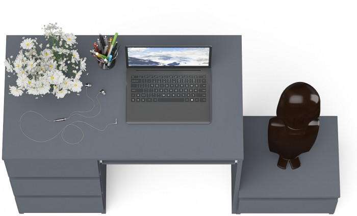 Мори компьютерный стол МС-6 левый + Тумба ТМП400.1, графит