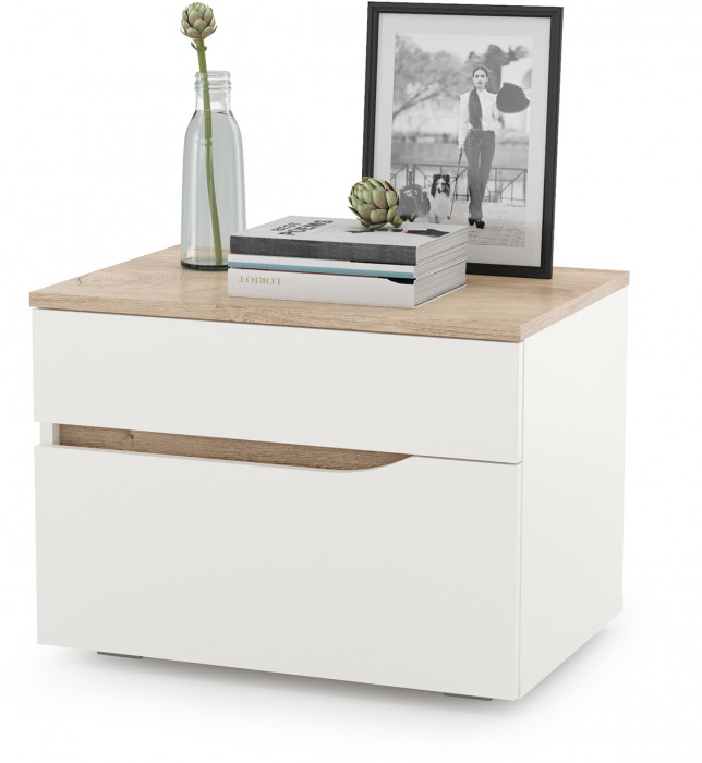 Муссон 13.97 Комод + 16.03 Тумба, белый/дуб эндгрейн элегантный