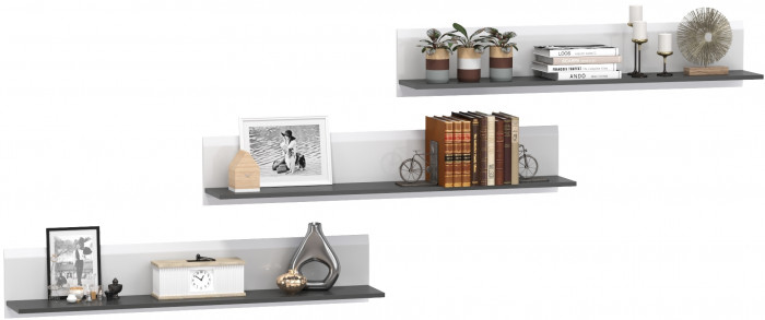 Сидней 16.486 Полка 3 штуки, белый/чёрный