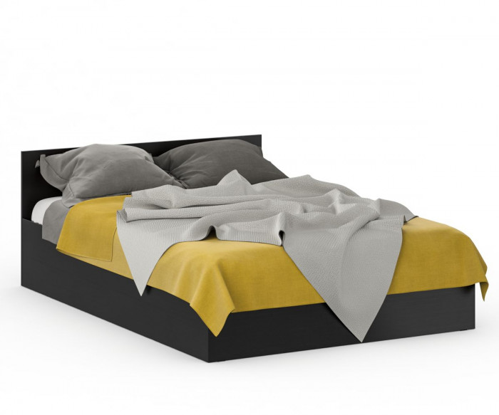 Спальня Стандарт 3-1400, венге/фасады ТВ тумбы МДФ чёрный глянец