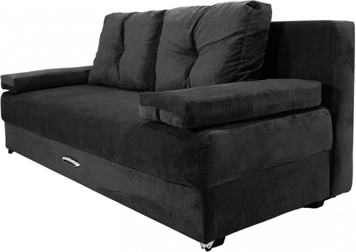 Диван-кровать Амстердам Мини Люкс, 150х195, еврокнижка, велюр, черный