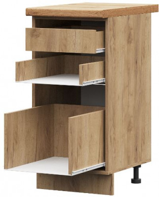 ШН2ВЯ 400 корпус шкаф нижн. с 2 ящ (400х844х478) б/ст дуб крафт золото