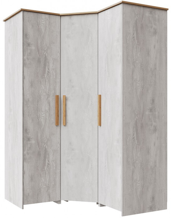 Шкаф угловой "Скандинавия" - Бетон пайн светлый/Дуб наварра