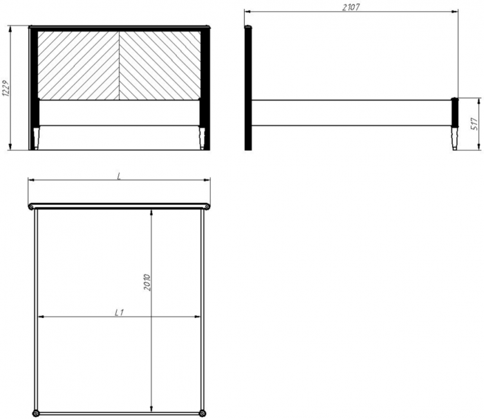Модульная спальня "Тиволи" из массива дуба, набор 2 - Латте (лак)