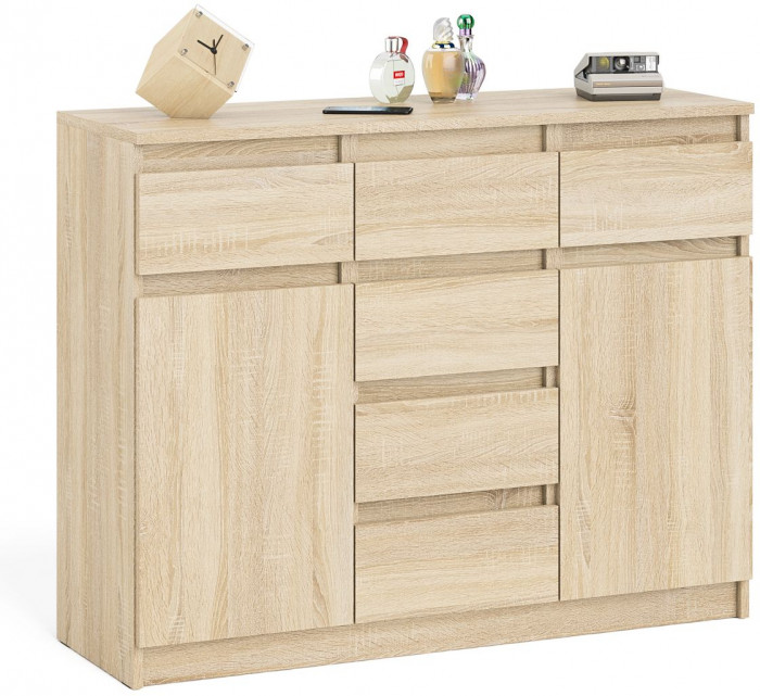 Мори Комод МК1200.4, цвет дуб сонома, ШхГхВ 120,4х41х94 см.