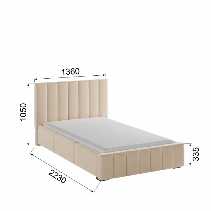 Нега Кровать интерьерная 120 бежевый, ортопед